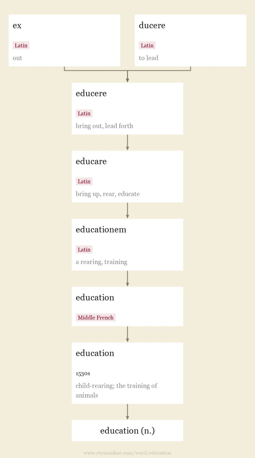 education Origin and meaning of education by Online Etymology Dictionary